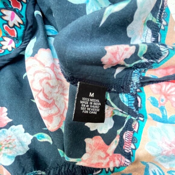 Tolani Collection Womens Medium V-Neck Floral Print Long Sleeve Woven Top Blouse - Picture 4 of 9